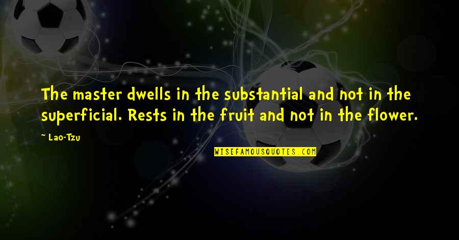 Cebola Beneficios Quotes By Lao-Tzu: The master dwells in the substantial and not