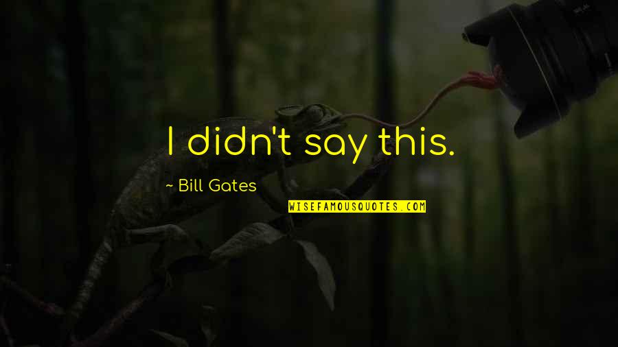 Cebu Lechon Quotes By Bill Gates: I didn't say this.