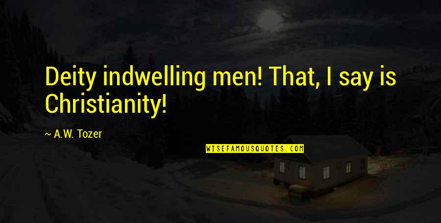 Ceccaldi Knives Quotes By A.W. Tozer: Deity indwelling men! That, I say is Christianity! Ceccaldi Knives Quotes By A.W. Tozer: Deity indwelling men! That, I say is Christianity!