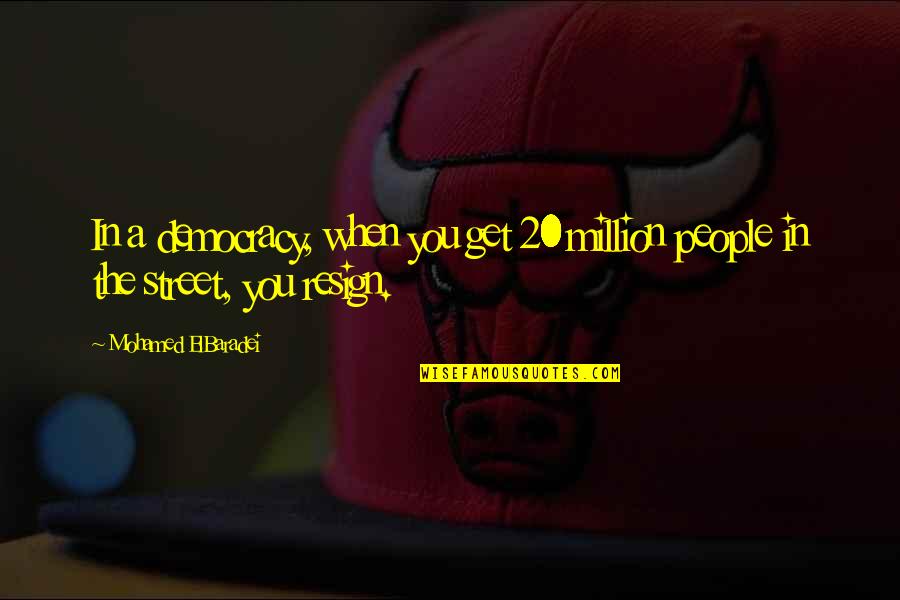 Cecil The Lion Quotes By Mohamed ElBaradei: In a democracy, when you get 20 million