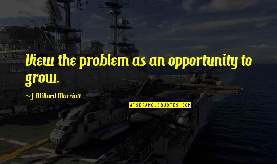 Ceckove Quotes By J. Willard Marriott: View the problem as an opportunity to grow.