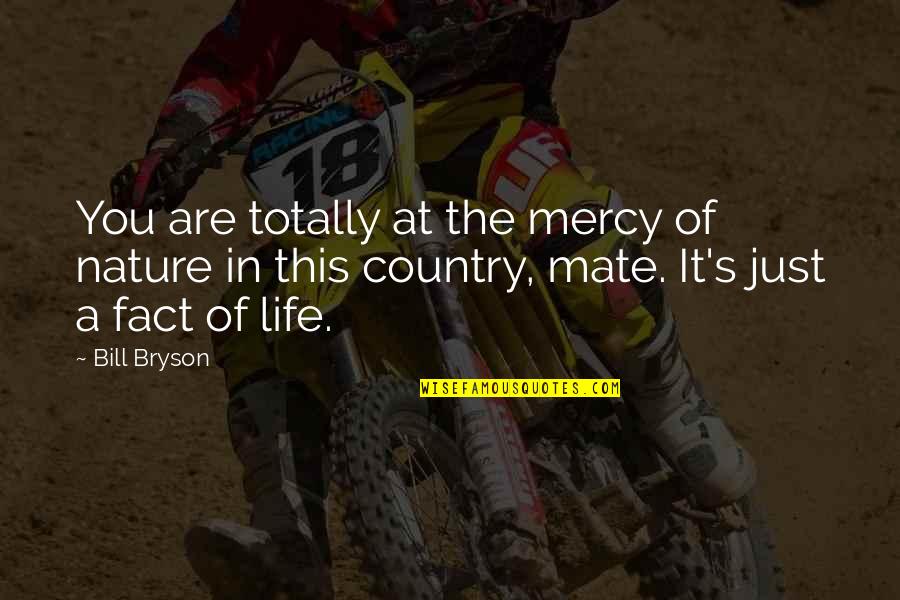 Cecy Del Quotes By Bill Bryson: You are totally at the mercy of nature