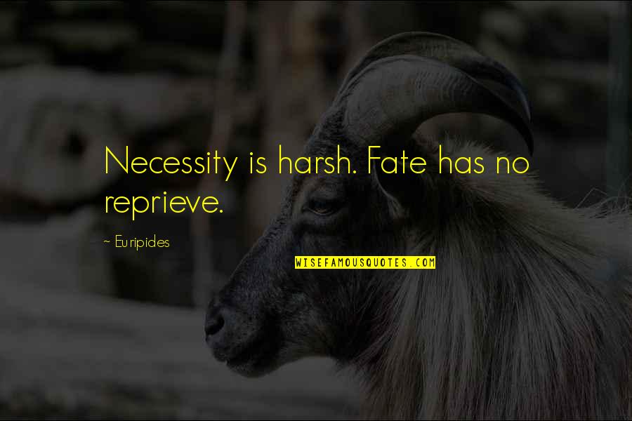 Cedotal Kiley Quotes By Euripides: Necessity is harsh. Fate has no reprieve.