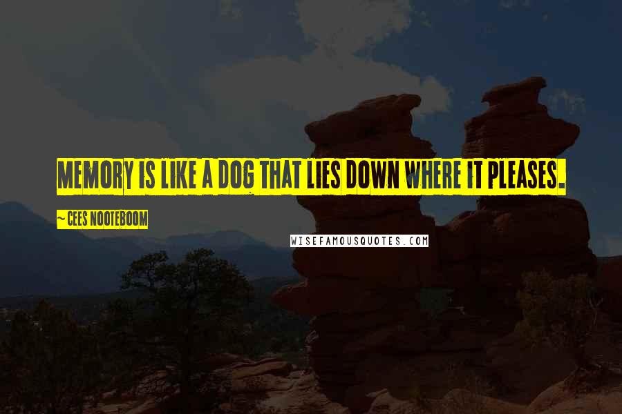 Cees Nooteboom quotes: Memory is like a dog that lies down where it pleases.