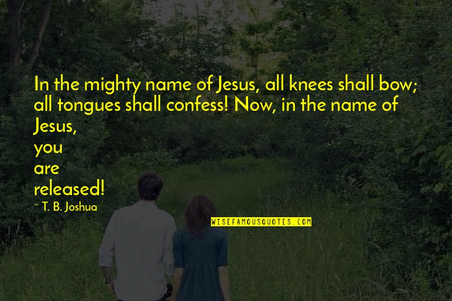 Ceferino Gonzalez Quotes By T. B. Joshua: In the mighty name of Jesus, all knees