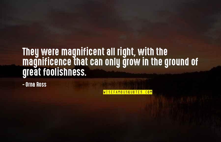 Cefnogi Quotes By Orna Ross: They were magnificent all right, with the magnificence Cefnogi Quotes By Orna Ross: They were magnificent all right, with the magnificence