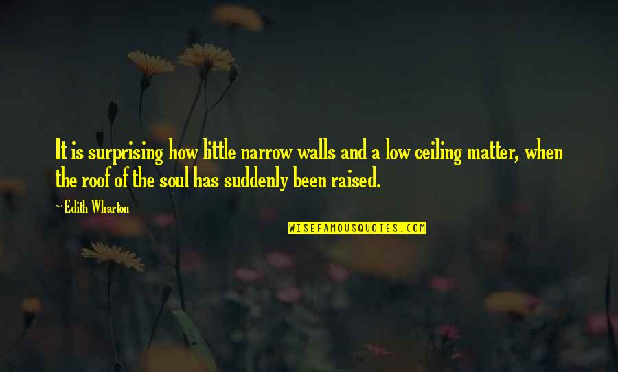 Ceiling Roof Quotes By Edith Wharton: It is surprising how little narrow walls and Ceiling Roof Quotes By Edith Wharton: It is surprising how little narrow walls and