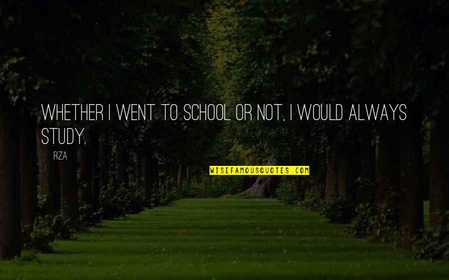 Ceire Smyth Quotes By RZA: Whether I went to school or not, I