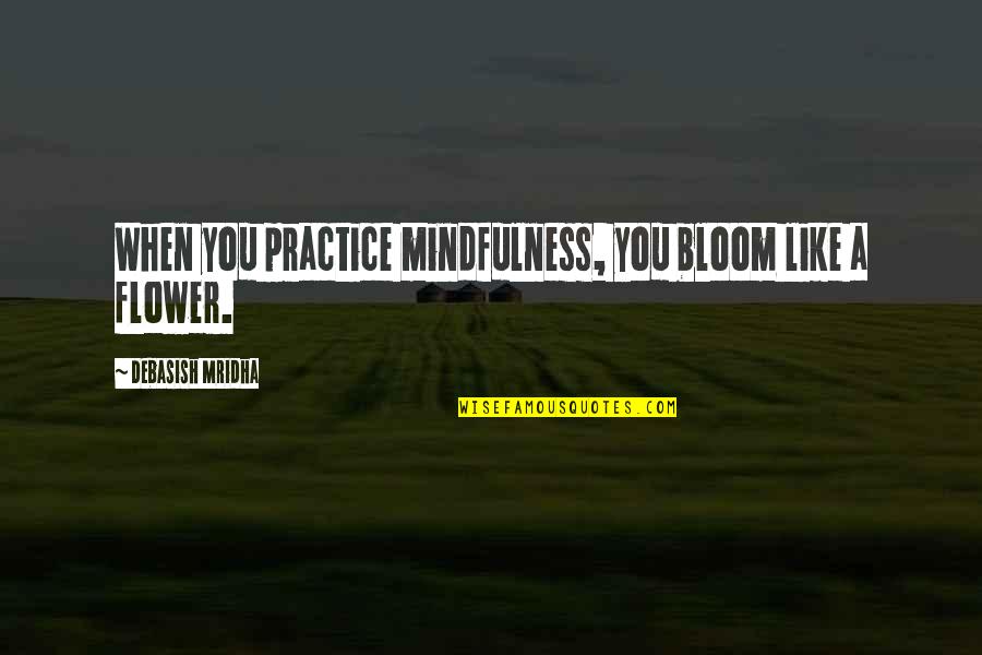 Ceiroth Quotes By Debasish Mridha: When you practice mindfulness, you bloom like a