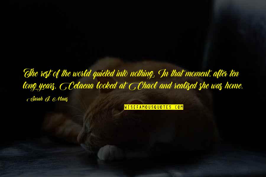 Celaena And Chaol Quotes By Sarah J. Maas: The rest of the world quieted into nothing.