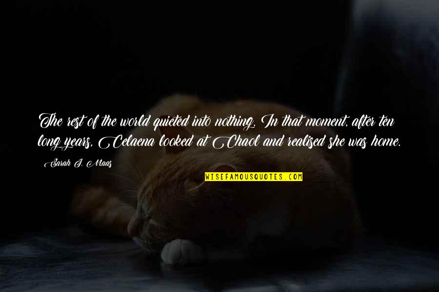 Celaena Quotes By Sarah J. Maas: The rest of the world quieted into nothing.