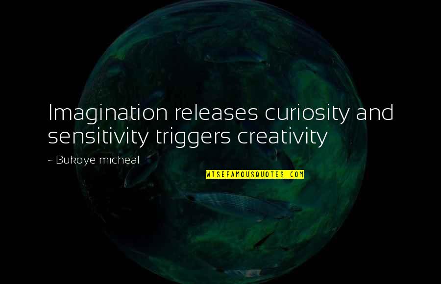 Celdas Adyacentes Quotes By Bukoye Micheal: Imagination releases curiosity and sensitivity triggers creativity