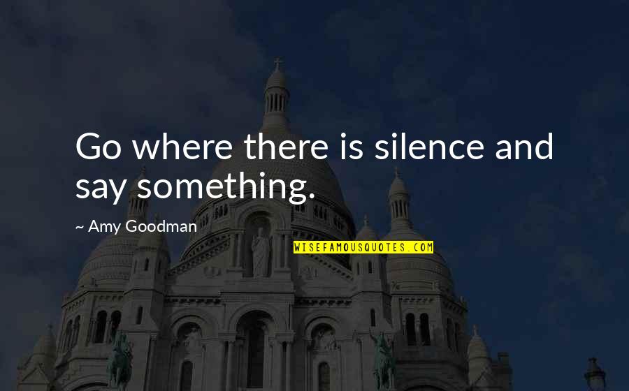 Celeb Quotes By Amy Goodman: Go where there is silence and say something.
