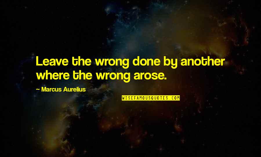 Celeberrimo Significado Quotes By Marcus Aurelius: Leave the wrong done by another where the