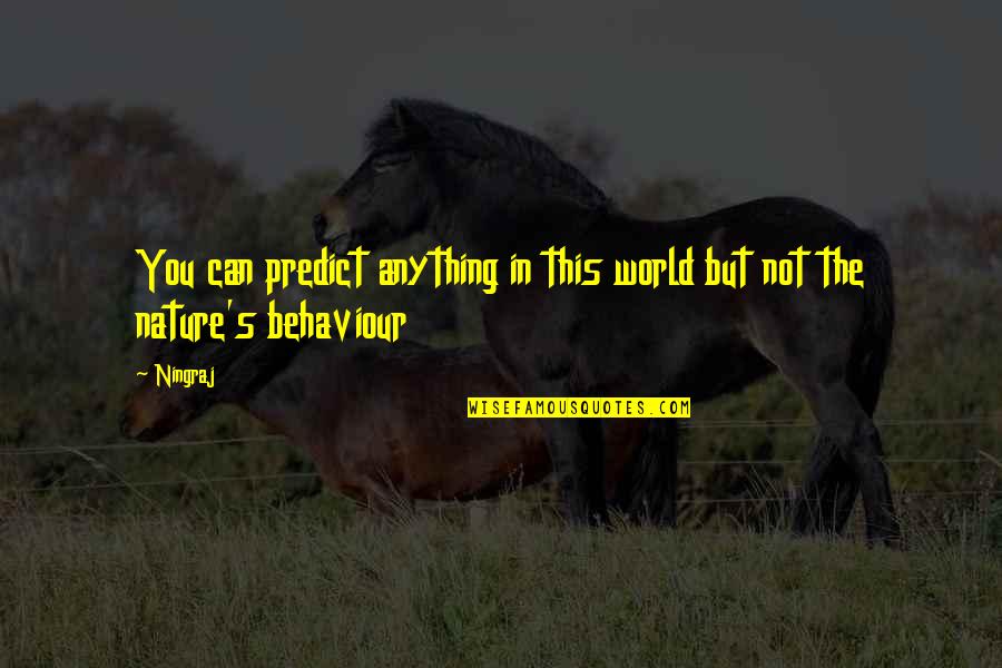Celebrants Chair Quotes By Ningraj: You can predict anything in this world but