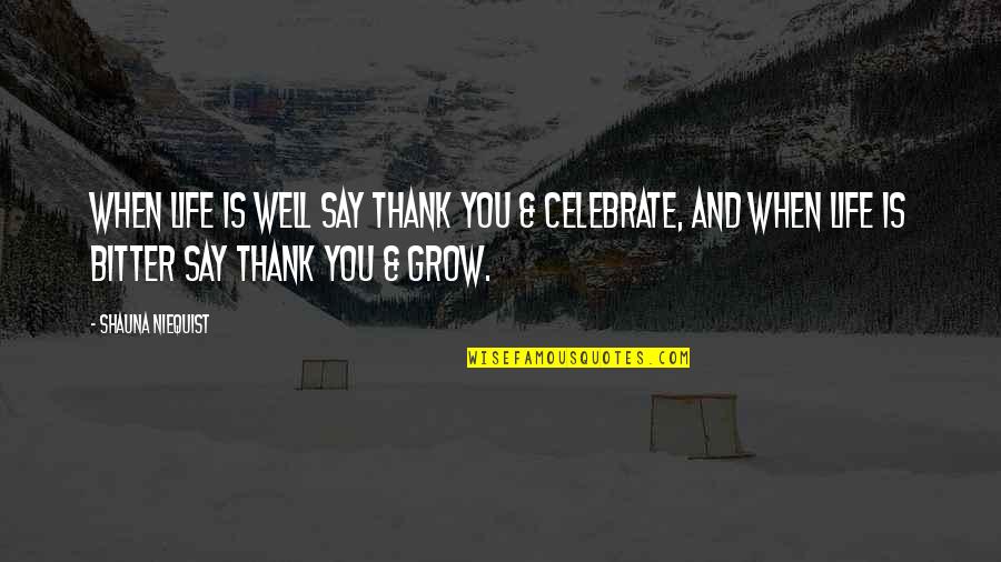 Celebrate You Quotes By Shauna Niequist: When Life is Well say THANK YOU &