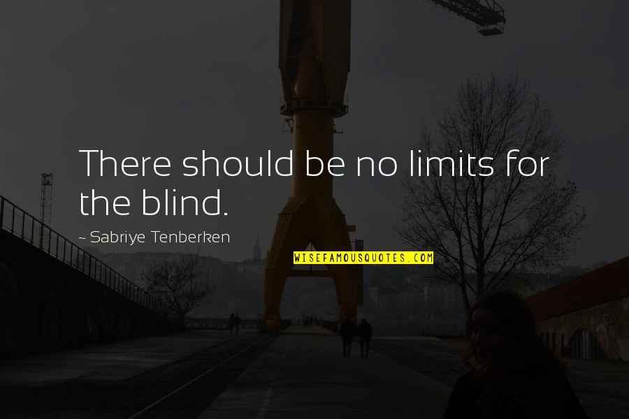 Celebrate Your Victories Quotes By Sabriye Tenberken: There should be no limits for the blind.