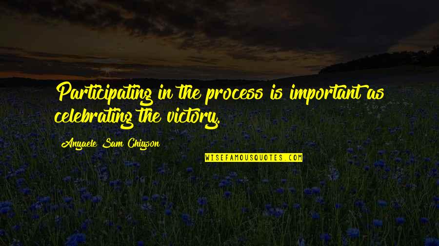 Celebrating Each Other Quotes By Anyaele Sam Chiyson: Participating in the process is important as celebrating Celebrating Each Other Quotes By Anyaele Sam Chiyson: Participating in the process is important as celebrating