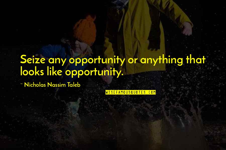 Celebrating Life Quotes By Nicholas Nassim Taleb: Seize any opportunity or anything that looks like