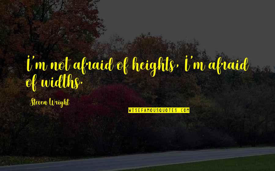 Celebrating Life Quotes By Steven Wright: I'm not afraid of heights, I'm afraid of