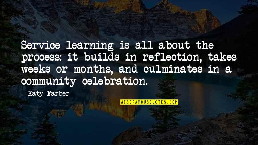 Celebration Quotes By Katy Farber: Service learning is all about the process: it