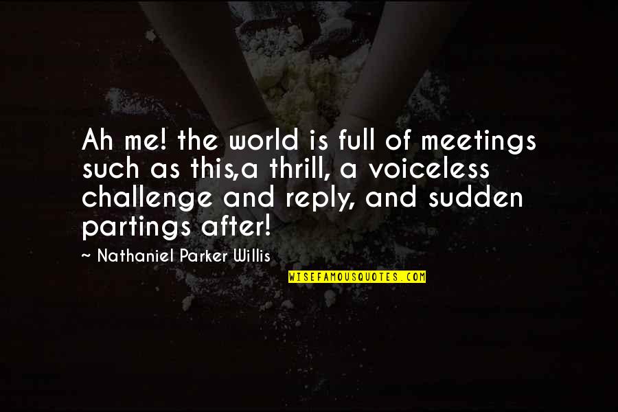 Celebrititties Quotes By Nathaniel Parker Willis: Ah me! the world is full of meetings