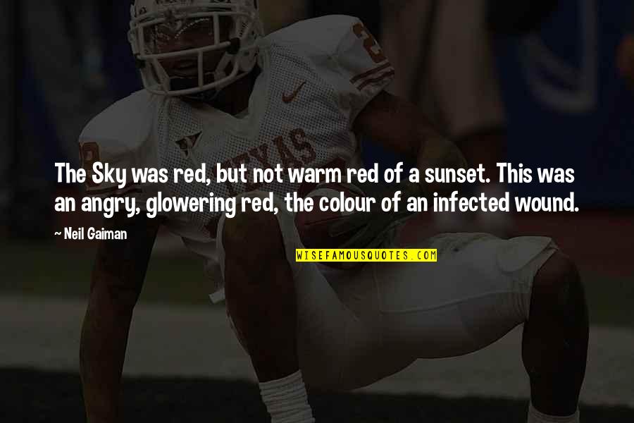 Celebrity Friendship Quotes By Neil Gaiman: The Sky was red, but not warm red Celebrity Friendship Quotes By Neil Gaiman: The Sky was red, but not warm red