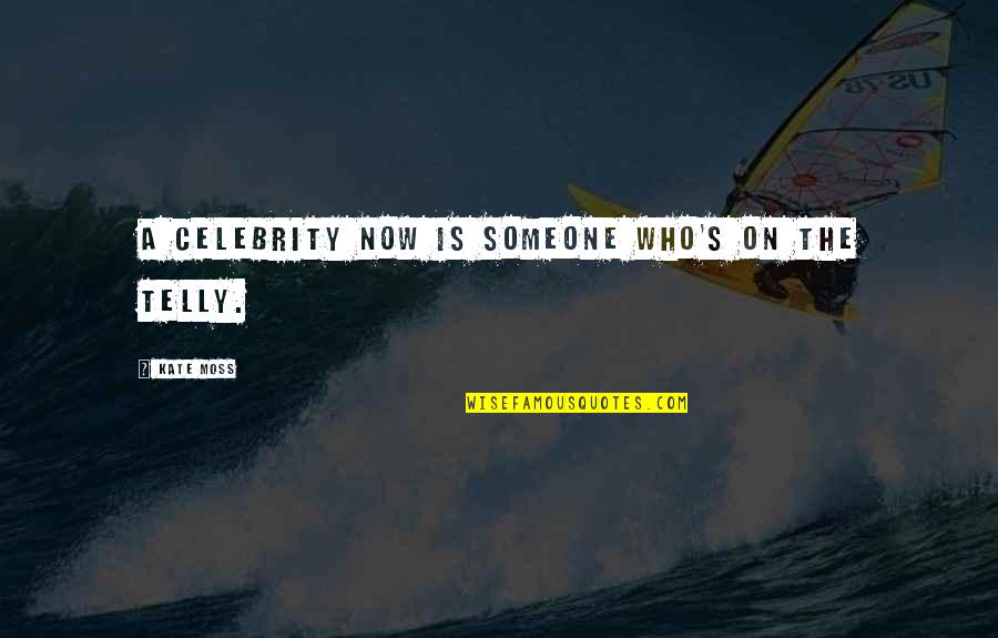 Celebrity's Quotes By Kate Moss: A celebrity now is someone who's on the