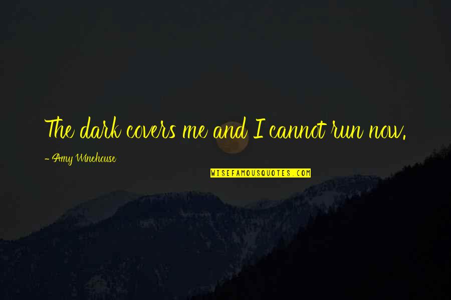 Celebs Inspirational Quotes By Amy Winehouse: The dark covers me and I cannot run