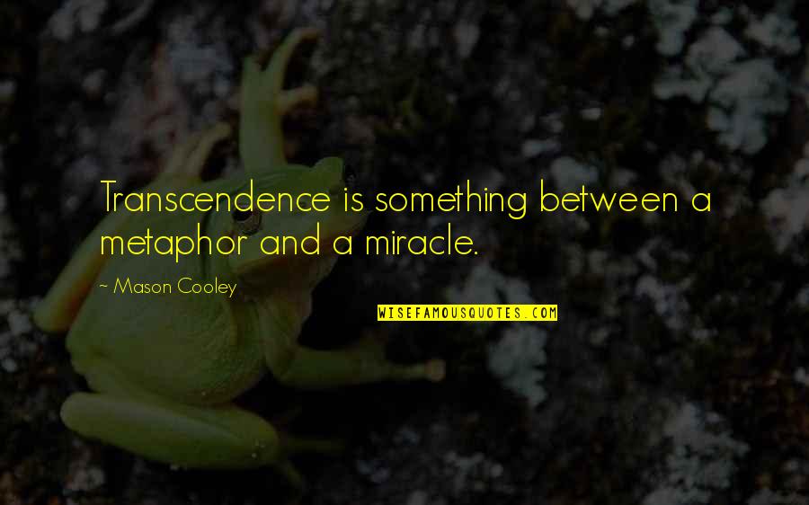 Celestine Prophecy Book Quotes By Mason Cooley: Transcendence is something between a metaphor and a