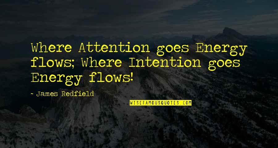 Celiasrestaurants Quotes By James Redfield: Where Attention goes Energy flows; Where Intention goes