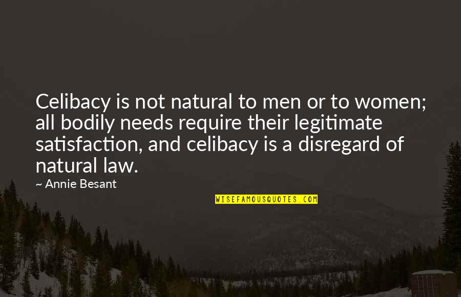 Celibacy's Quotes By Annie Besant: Celibacy is not natural to men or to