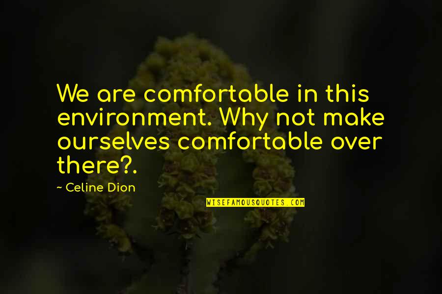 Celine Dion Quotes By Celine Dion: We are comfortable in this environment. Why not