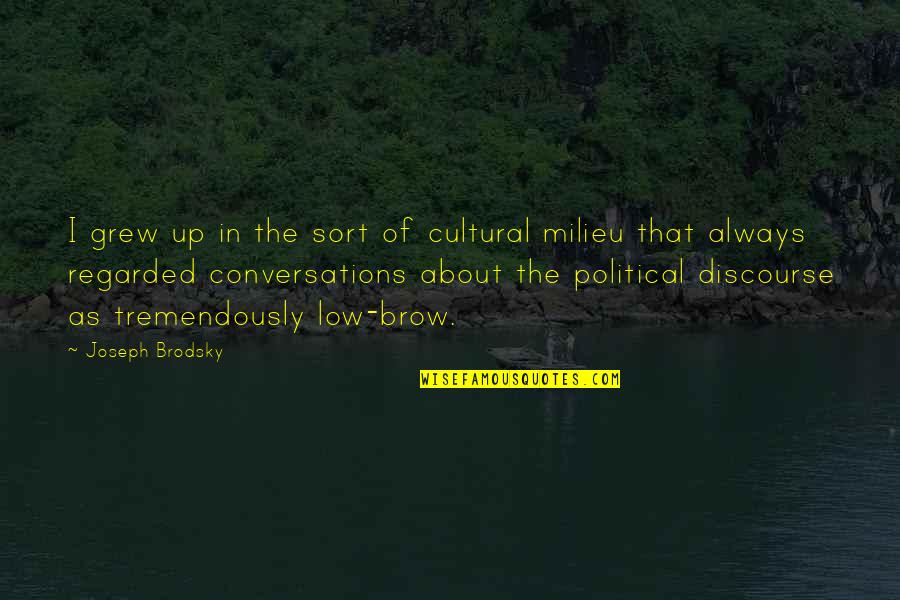 Cellblock Quotes By Joseph Brodsky: I grew up in the sort of cultural