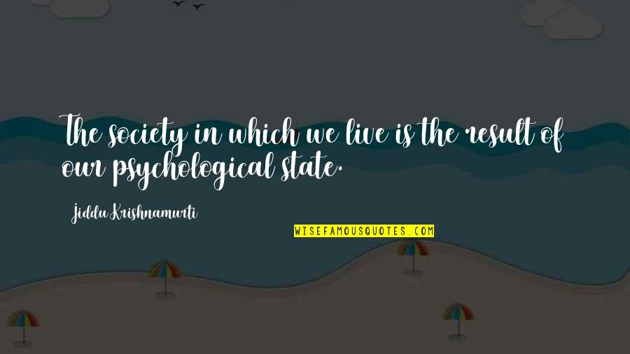 Cellino Leeds Quotes By Jiddu Krishnamurti: The society in which we live is the