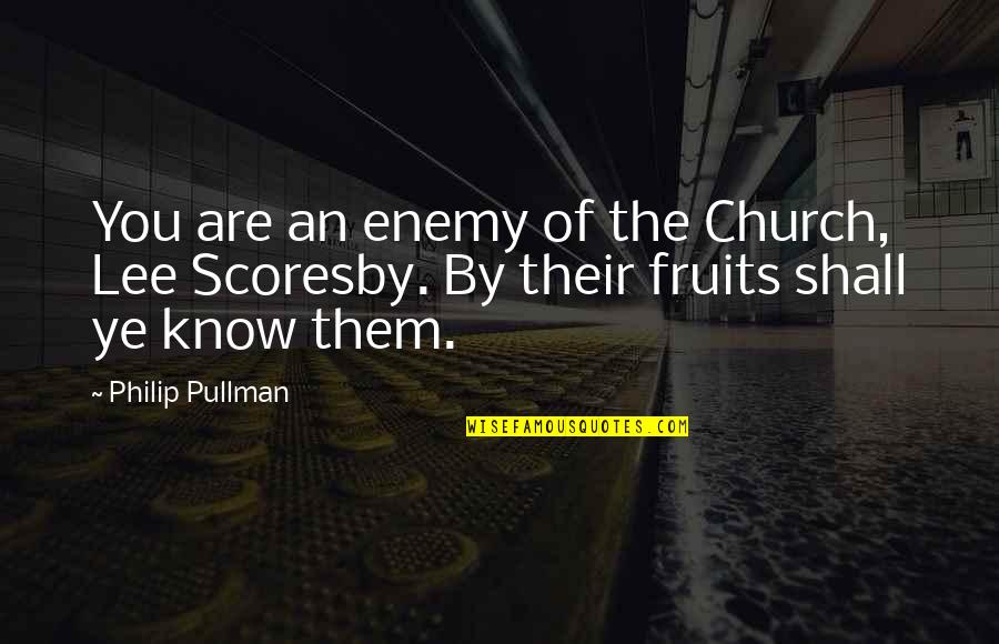 Cellular Structure Quotes By Philip Pullman: You are an enemy of the Church, Lee