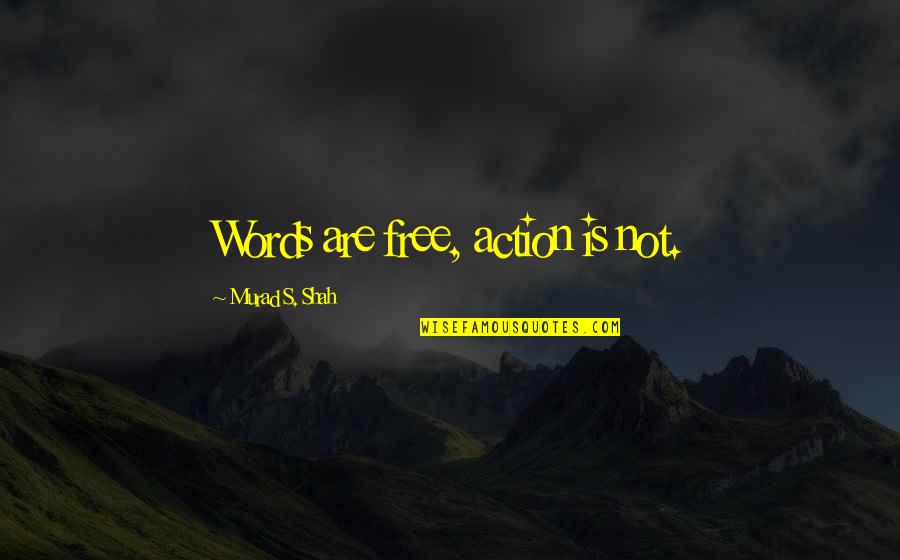 Celluloid Closet Quotes By Murad S. Shah: Words are free, action is not.