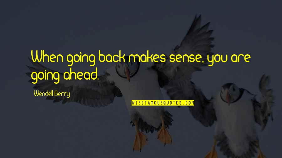 Celsa Water Quotes By Wendell Berry: When going back makes sense, you are going Celsa Water Quotes By Wendell Berry: When going back makes sense, you are going