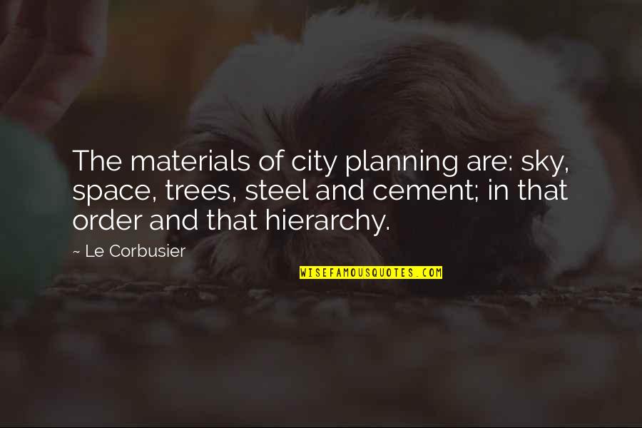 Cement Quotes By Le Corbusier: The materials of city planning are: sky, space,