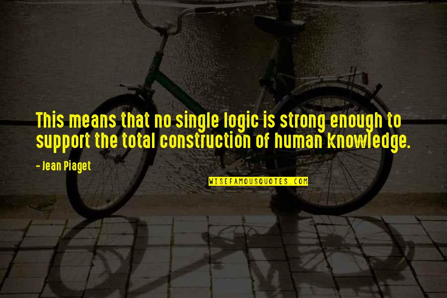 Cementerios Antiguos Quotes By Jean Piaget: This means that no single logic is strong