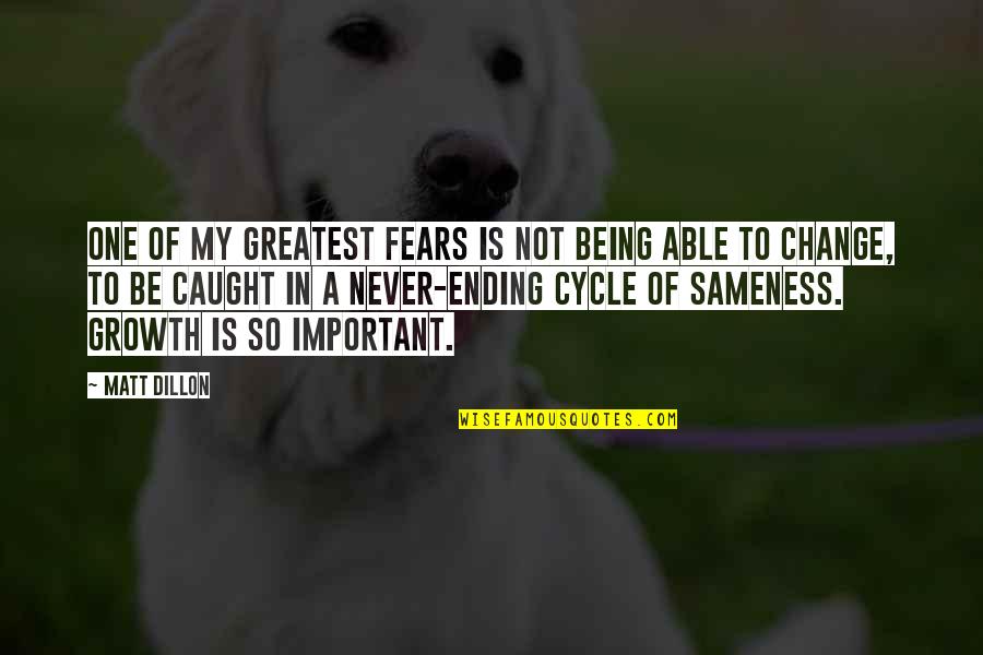 Cenacle Prayer Quotes By Matt Dillon: One of my greatest fears is not being