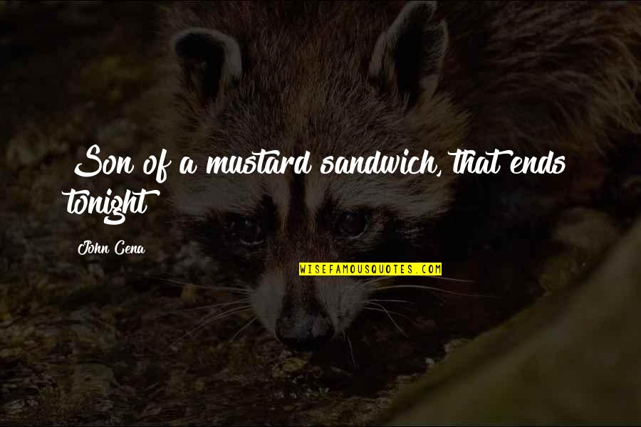 Cena's Quotes By John Cena: Son of a mustard sandwich, that ends tonight!