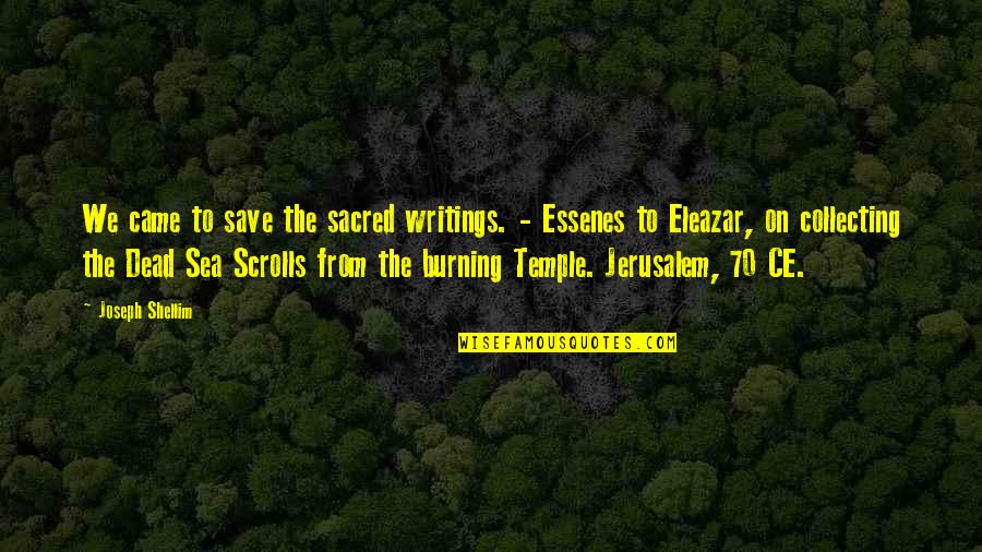 Ce'nedra Quotes By Joseph Shellim: We came to save the sacred writings. -