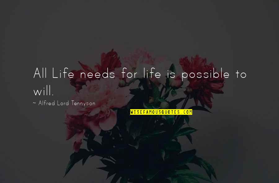 Cenicientos Quotes By Alfred Lord Tennyson: All Life needs for life is possible to