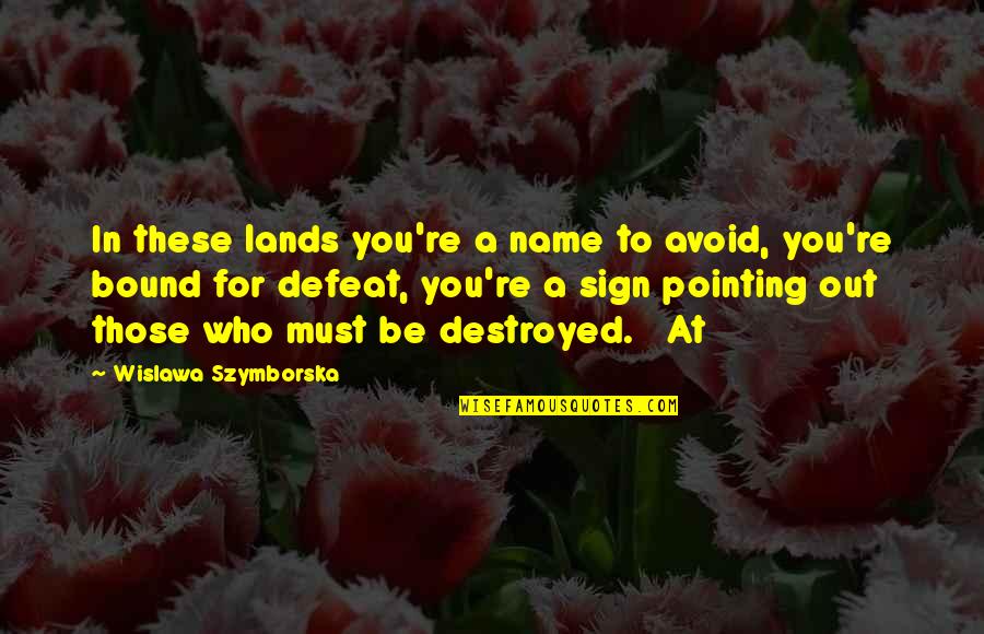 Ceno's Quotes By Wislawa Szymborska: In these lands you're a name to avoid,