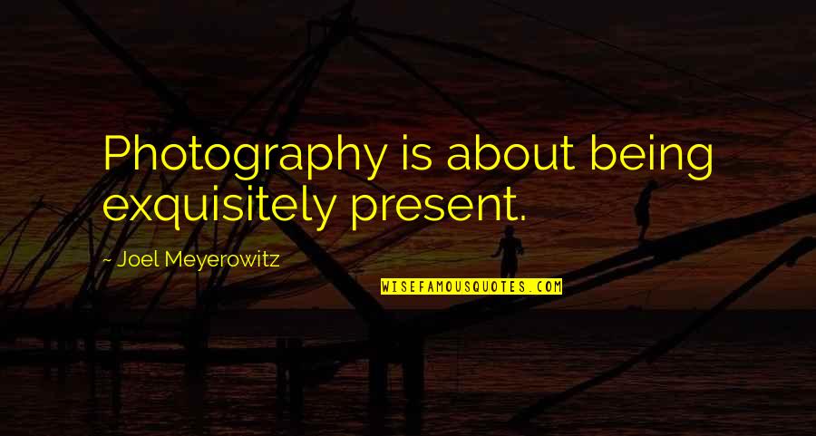 Cenotaph Quotes By Joel Meyerowitz: Photography is about being exquisitely present.