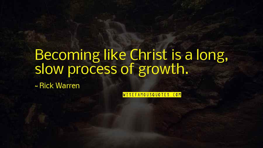 Censurate Quotes By Rick Warren: Becoming like Christ is a long, slow process