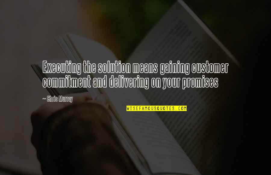 Centaur Pinball Quotes By Chris Murray: Executing the solution means gaining customer commitment and Centaur Pinball Quotes By Chris Murray: Executing the solution means gaining customer commitment and