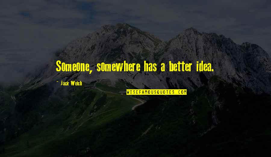 Centaurion Quotes By Jack Welch: Someone, somewhere has a better idea.