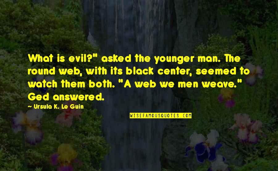 Center Web Quotes By Ursula K. Le Guin: What is evil?" asked the younger man. The